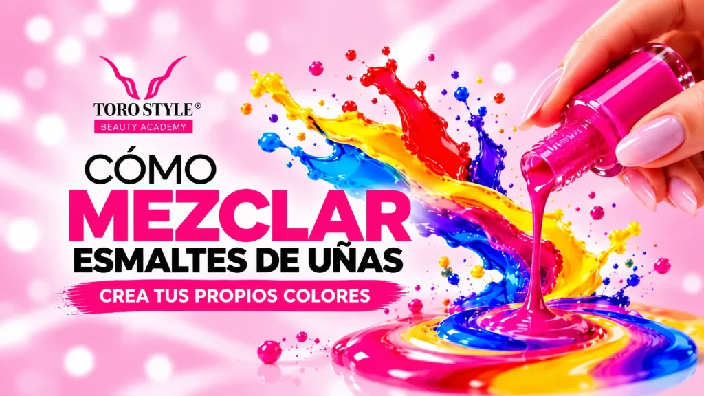 Mezcla de esmaltes de uñas de colores para crear tonos personalizados