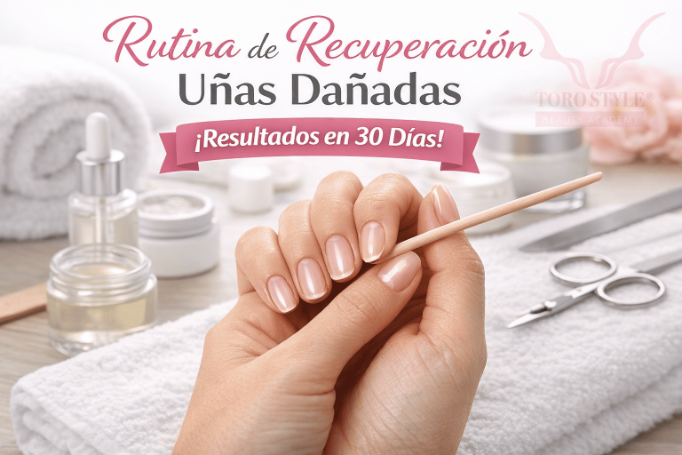 Rutina de recuperación de uñas dañadas en 30 días con cuidado profesional