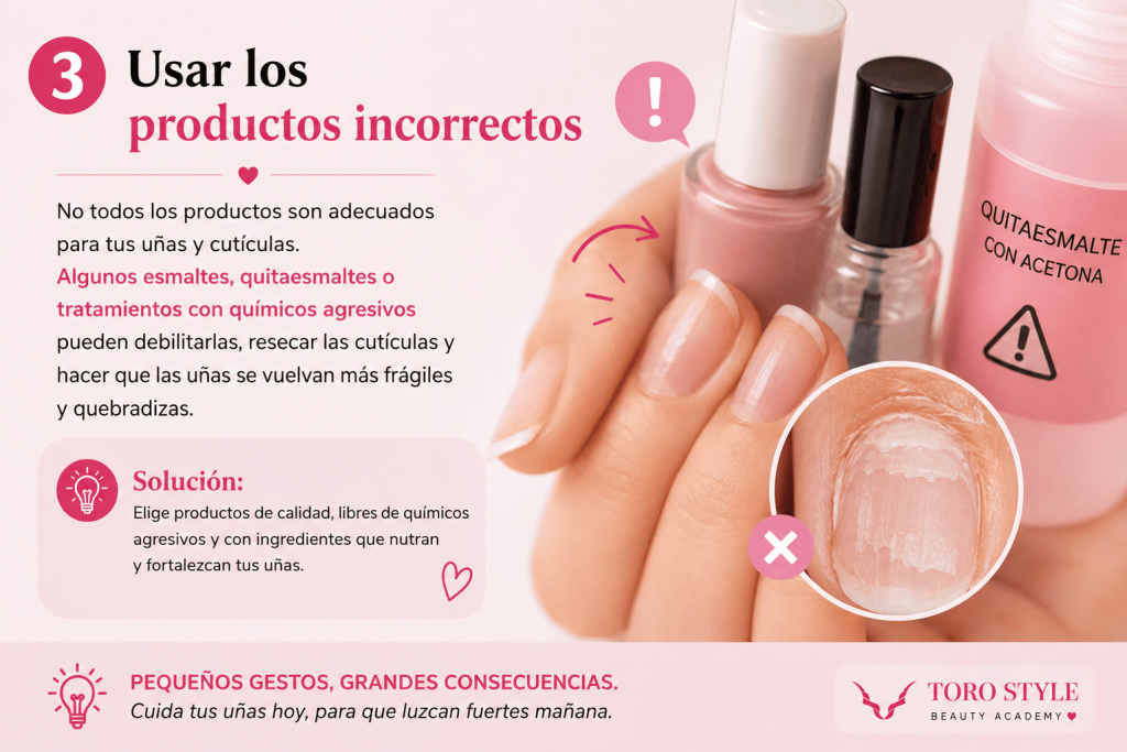Productos de manicura que pueden debilitar las uñas y resecar las cutículas
